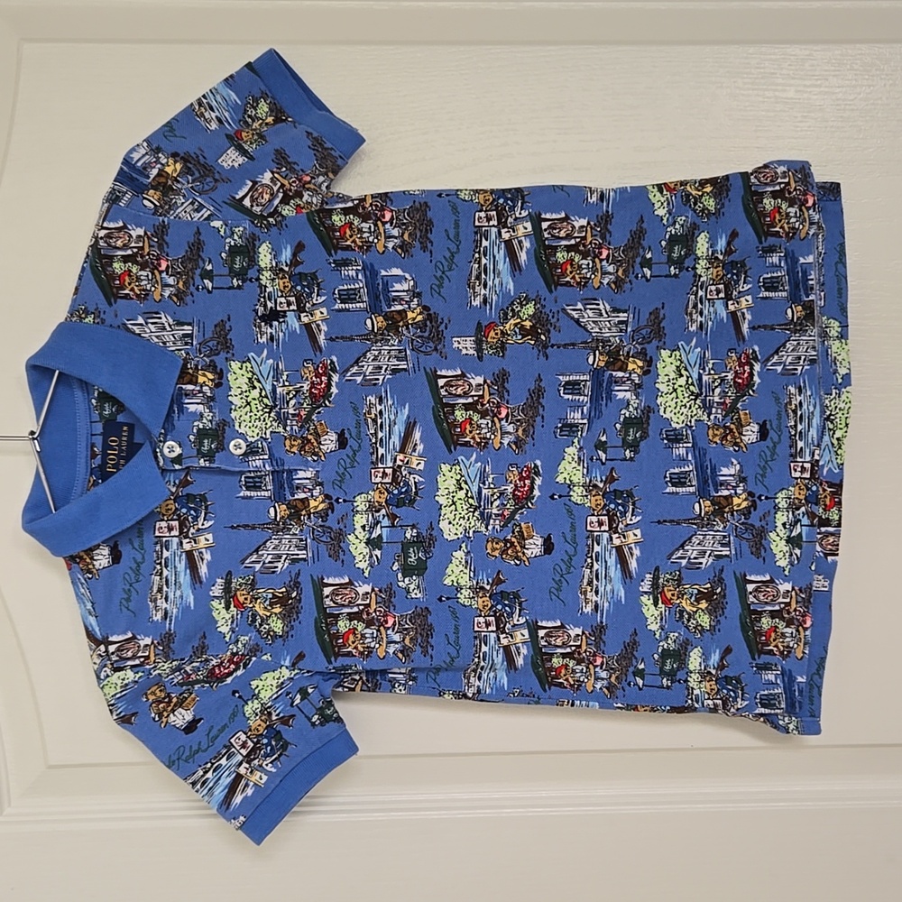 Ralph Lauren Polo Bear Paris-Print Polo Shirt, 6T